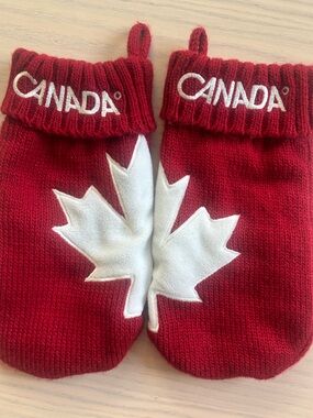 Set of Hudson’s Bay Company Olympic Team Canada Red Knit Mitten Stockings
